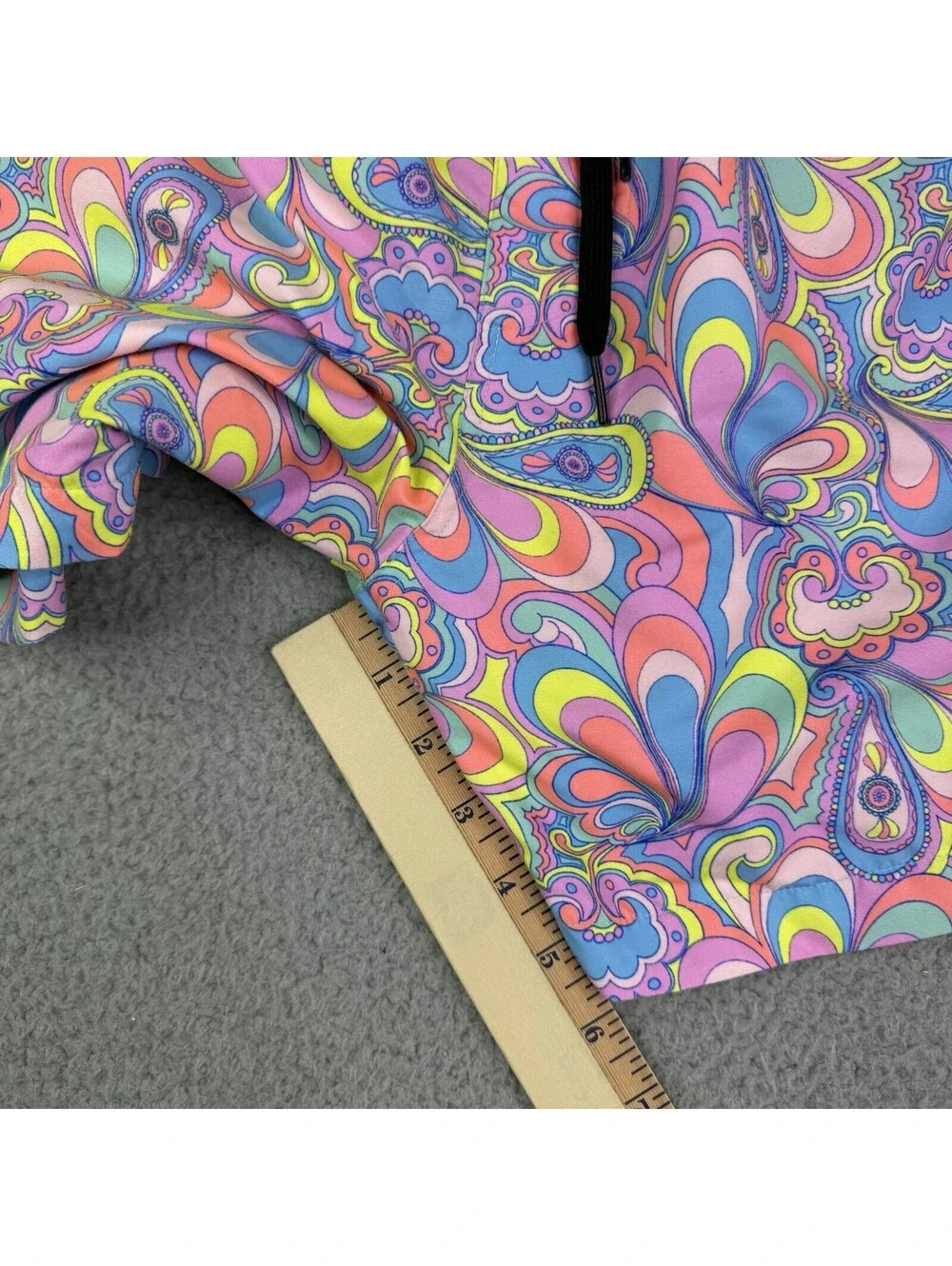 Kulani Kinis Men's Small Tropical Swim Trunks Colorful Groovy Floral Lined